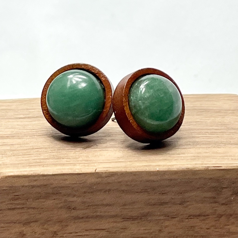 Aventurine Wooden Studs